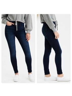 American Eagle Darkest Wash Hi-Rise Jeggings